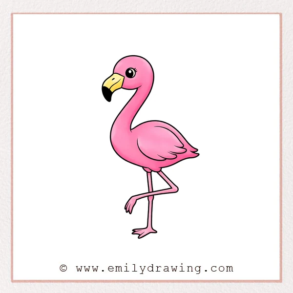 Preview of Cartoon Flamingo drawing